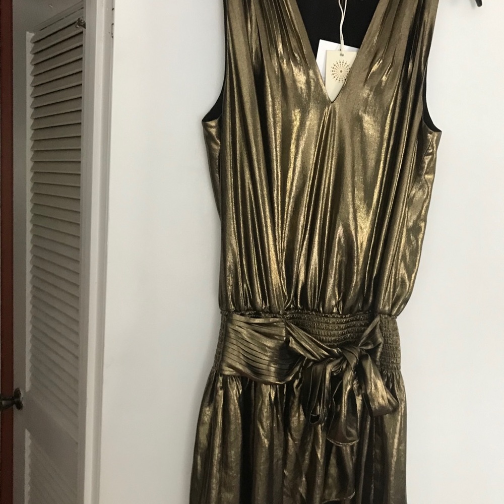 Ramy Brook Vegas metallic gold dress